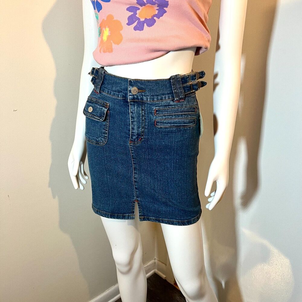 Angela Jeans Vintage Deadstock Y2K Denim Skirt 9 - Western Retro Grunge Mcbling